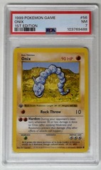 V1582: 1999: Onix: 56/102: 1st Edition: Base Set: PSA: 7: NM: 103769488